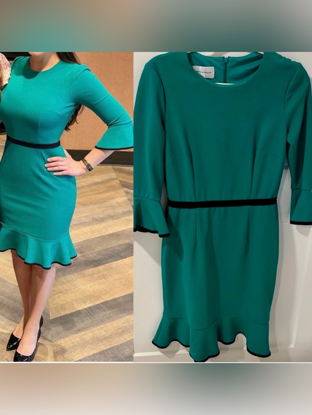 Donna Morgan Kelly Green Sheath Dress